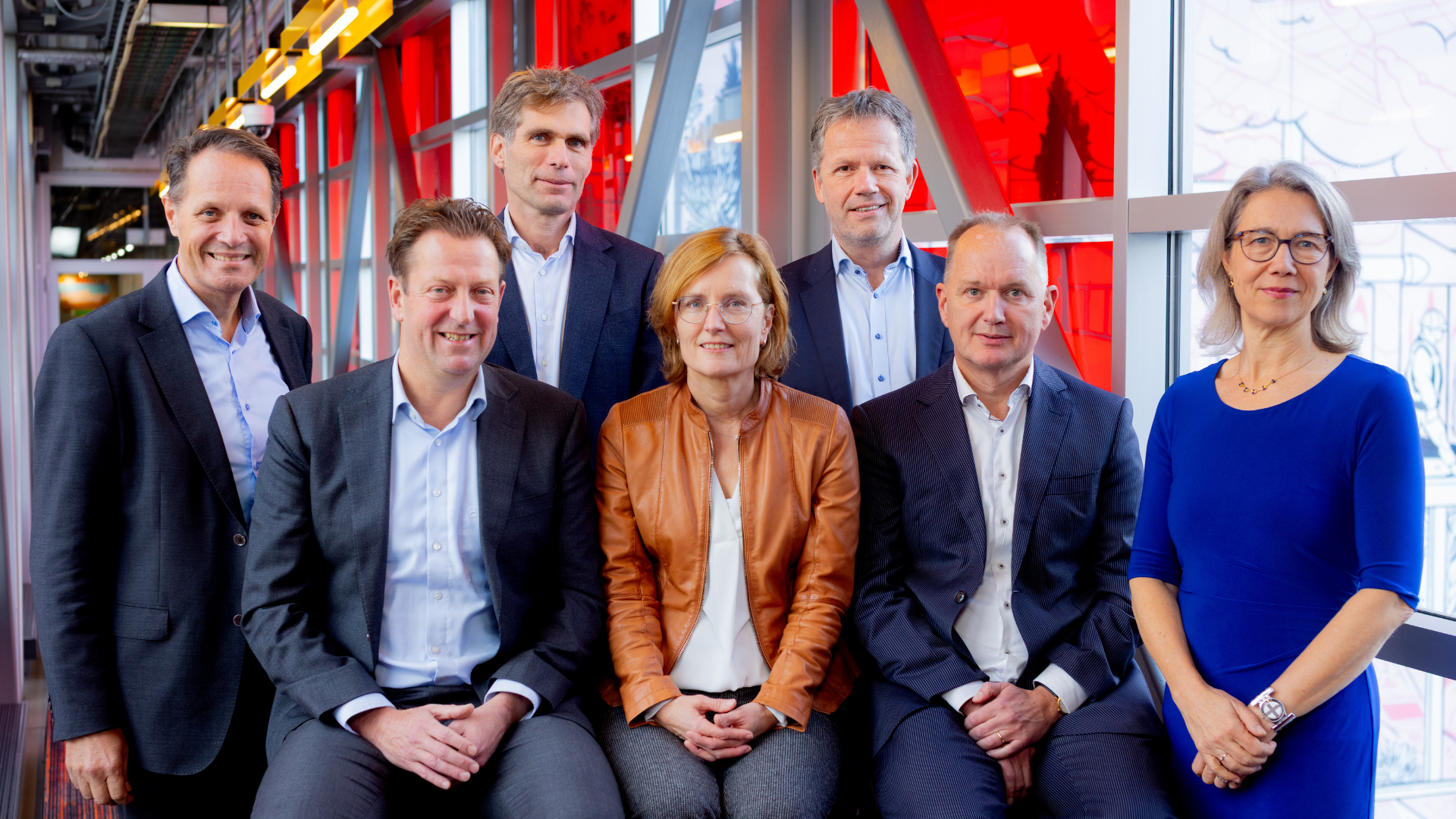 v.l.n.r.: Arjan ten Elshof, Gertjan de Waard, Hendrik van de Vijver, Moniek Reijnders, Dion van Steensel, Hein Bloemen en Noortje Magis